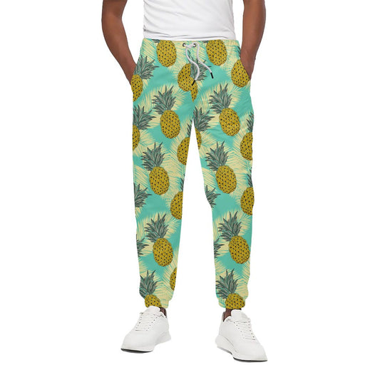 Tropical Vintage Pineapple Pattern Print Cotton Pants