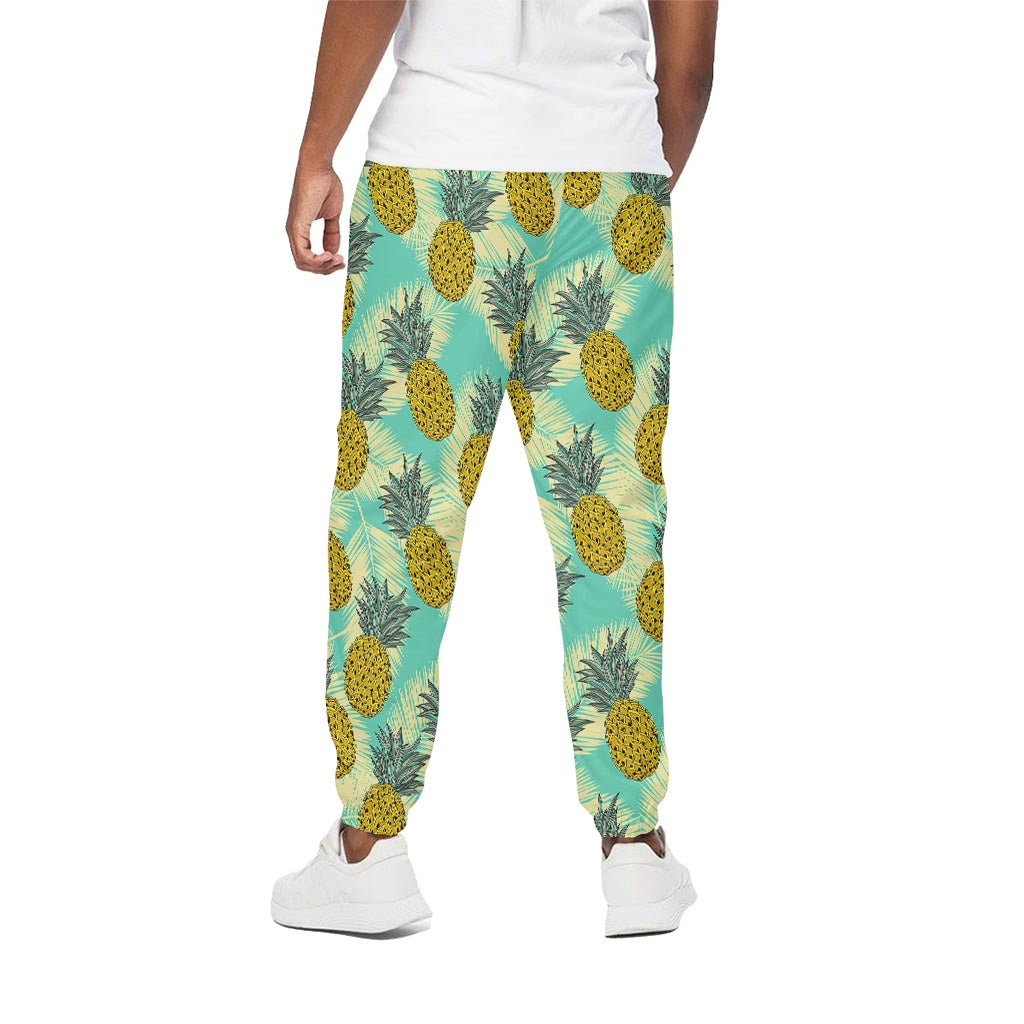Tropical Vintage Pineapple Pattern Print Cotton Pants