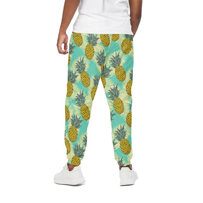 Tropical Vintage Pineapple Pattern Print Cotton Pants