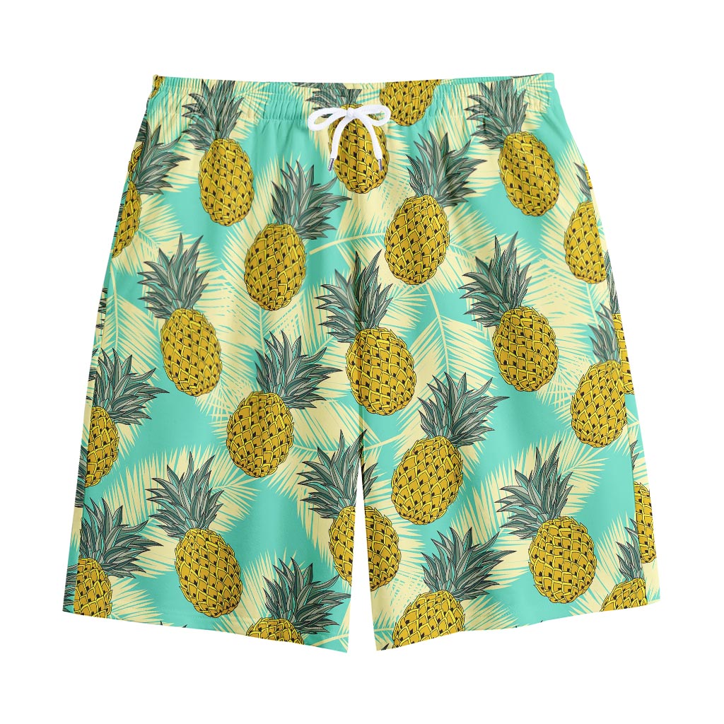 Tropical Vintage Pineapple Pattern Print Cotton Shorts