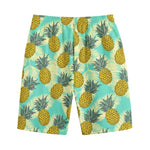 Tropical Vintage Pineapple Pattern Print Cotton Shorts