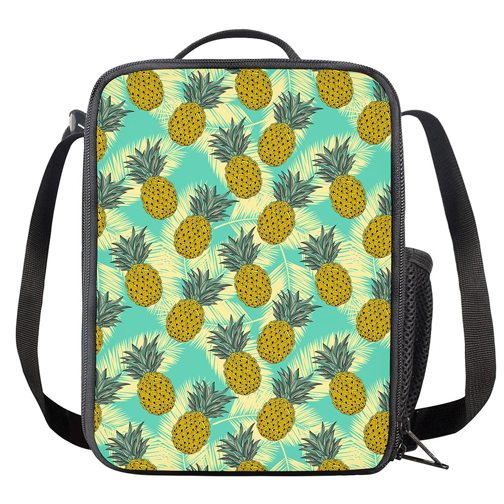 Tropical Vintage Pineapple Pattern Print Crossbody Lunch Bag