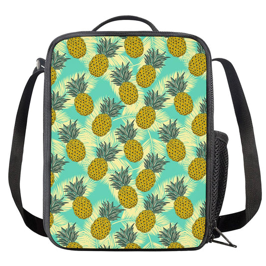 Tropical Vintage Pineapple Pattern Print Crossbody Lunch Bag