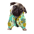 Tropical Vintage Pineapple Pattern Print Dog Zip Up Hoodie