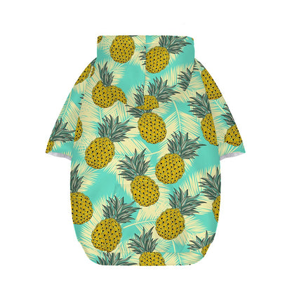 Tropical Vintage Pineapple Pattern Print Dog Zip Up Hoodie