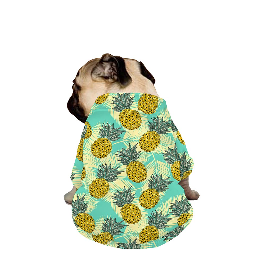 Tropical Vintage Pineapple Pattern Print Dog Zip Up Jacket