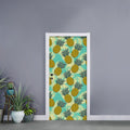 Tropical Vintage Pineapple Pattern Print Door Sticker