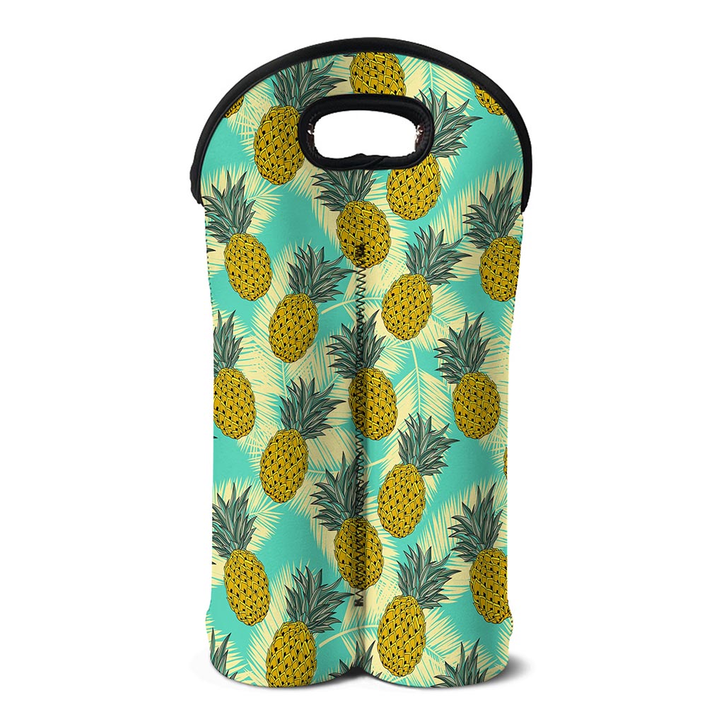 Tropical Vintage Pineapple Pattern Print Double Neoprene Wine Tote