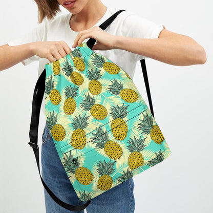 Tropical Vintage Pineapple Pattern Print Drawstring Backpack