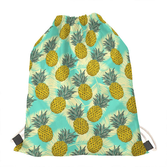 Tropical Vintage Pineapple Pattern Print Drawstring Bag