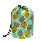 Tropical Vintage Pineapple Pattern Print Drawstring Makeup Bag