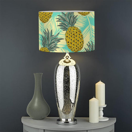 Tropical Vintage Pineapple Pattern Print Drum Lamp Shade