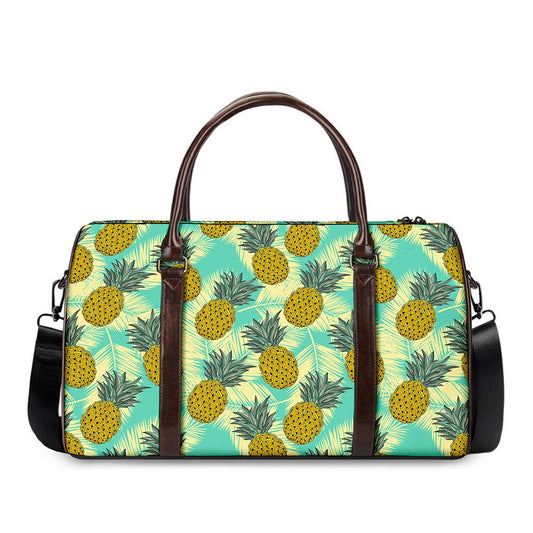 Tropical Vintage Pineapple Pattern Print Duffle Bag