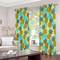 Tropical Vintage Pineapple Pattern Print Extra Wide Grommet Curtains