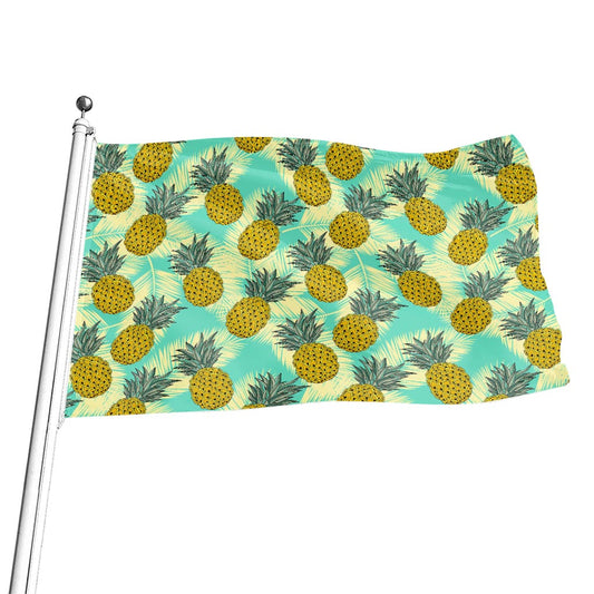 Tropical Vintage Pineapple Pattern Print Flag