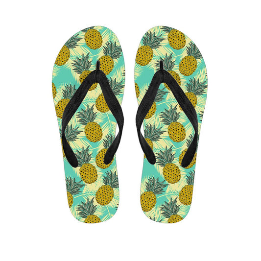 Tropical Vintage Pineapple Pattern Print Flip Flops