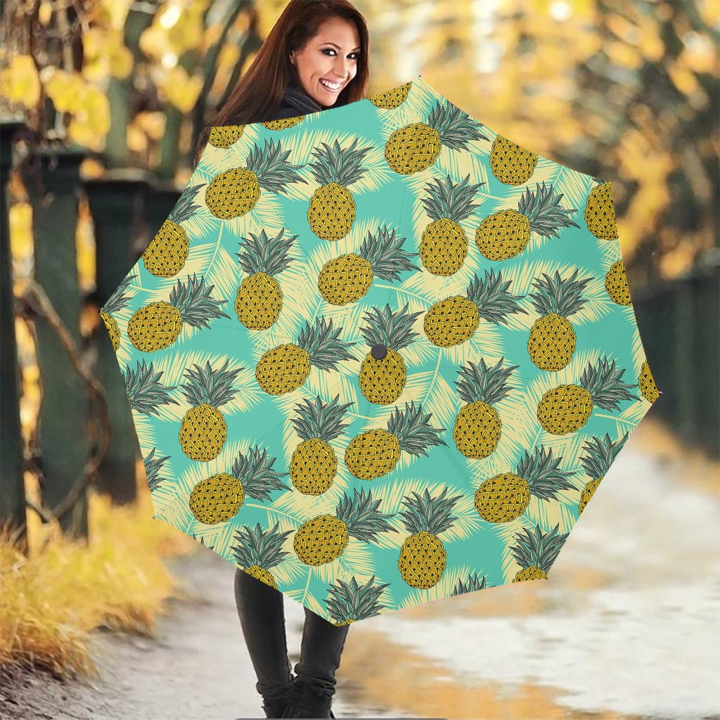 Tropical Vintage Pineapple Pattern Print Foldable Umbrella