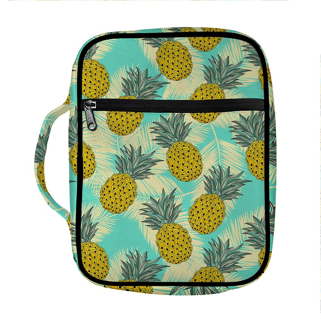 Tropical Vintage Pineapple Pattern Print Front Pocket Bible Bag