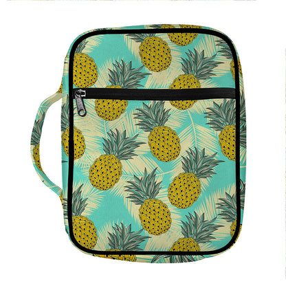 Tropical Vintage Pineapple Pattern Print Front Pocket Bible Bag