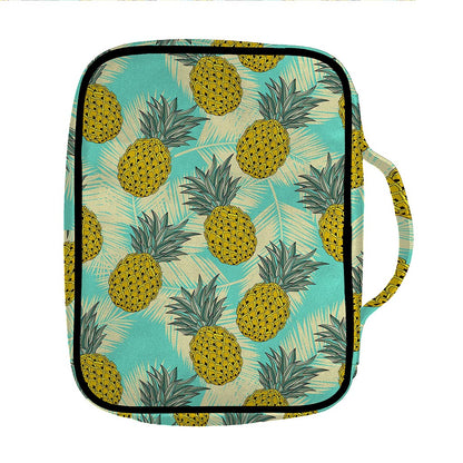 Tropical Vintage Pineapple Pattern Print Front Pocket Bible Bag