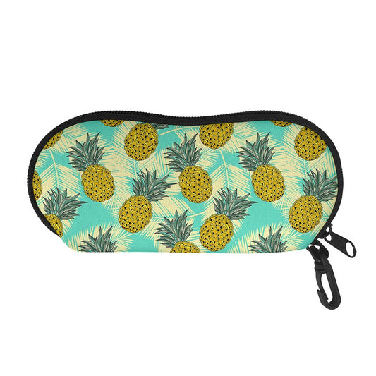 Tropical Vintage Pineapple Pattern Print Glasses Case