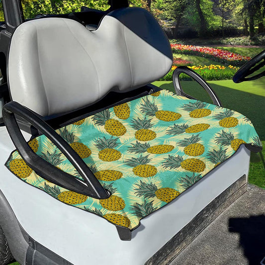 Tropical Vintage Pineapple Pattern Print Golf Cart Seat Cover