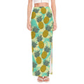 Tropical Vintage Pineapple Pattern Print High Slit Maxi Skirt
