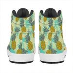Tropical Vintage Pineapple Pattern Print High Top Leather Sneakers