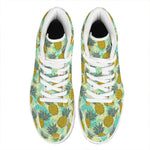 Tropical Vintage Pineapple Pattern Print High Top Leather Sneakers