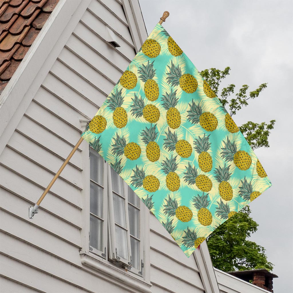 Tropical Vintage Pineapple Pattern Print House Flag