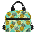 Tropical Vintage Pineapple Pattern Print Insulated Lunch Bag