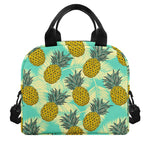 Tropical Vintage Pineapple Pattern Print Insulated Lunch Bag