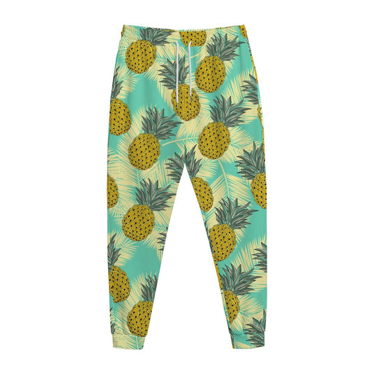 Tropical Vintage Pineapple Pattern Print Jogger Pants