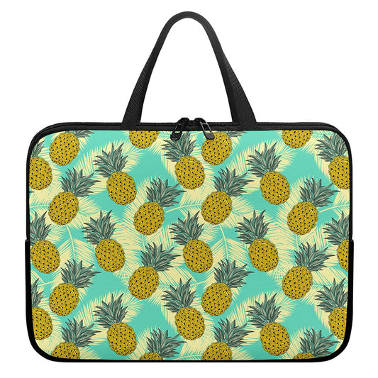 Tropical Vintage Pineapple Pattern Print Laptop Sleeve With Handle