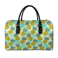 Tropical Vintage Pineapple Pattern Print Leather Duffel Bag