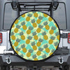 Tropical Vintage Pineapple Pattern Print Leather Spare Tire Cover