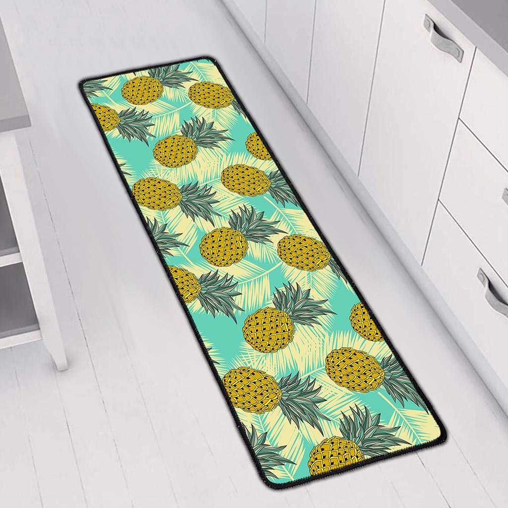 Tropical Vintage Pineapple Pattern Print Long Kitchen Mat