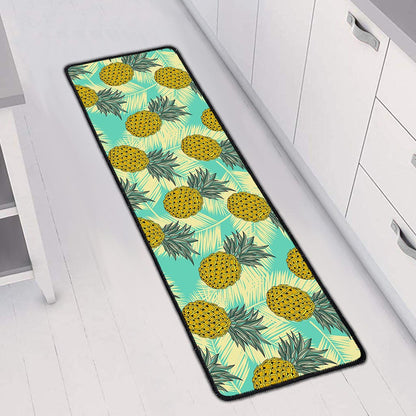 Tropical Vintage Pineapple Pattern Print Long Kitchen Mat