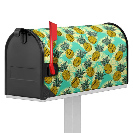 Tropical Vintage Pineapple Pattern Print Mailbox Cover