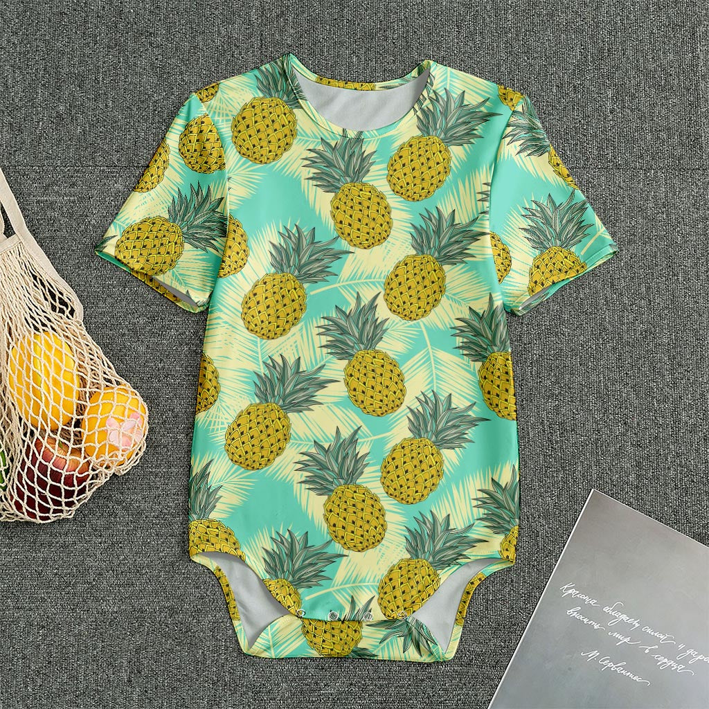 Tropical Vintage Pineapple Pattern Print Men's Bodysuit