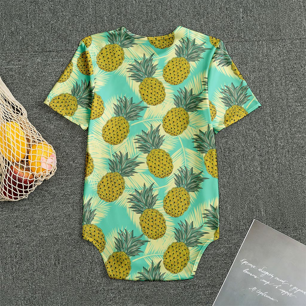 Tropical Vintage Pineapple Pattern Print Men's Bodysuit