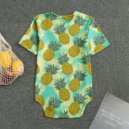 Tropical Vintage Pineapple Pattern Print Men's Bodysuit