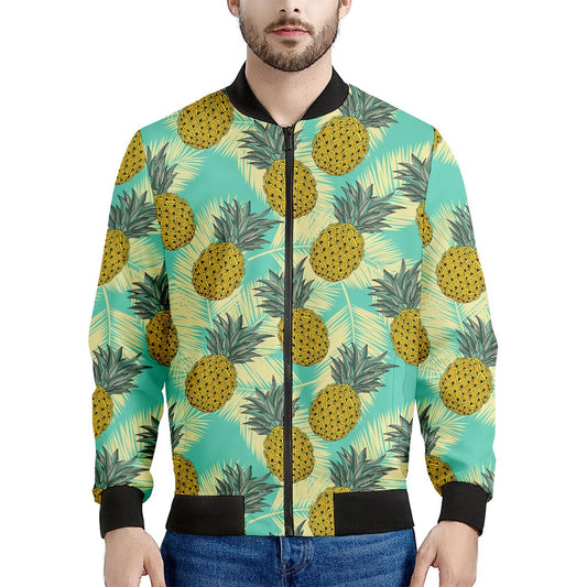 Tropical Vintage Pineapple Pattern Print Men's Bomber Jacket