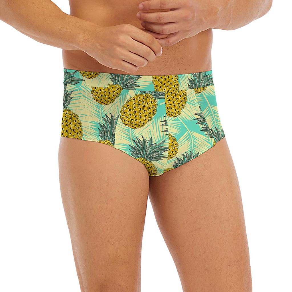 Tropical Vintage Pineapple Pattern Print Men's Briefs