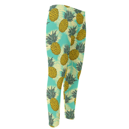 Tropical Vintage Pineapple Pattern Print Men's Compression Pants