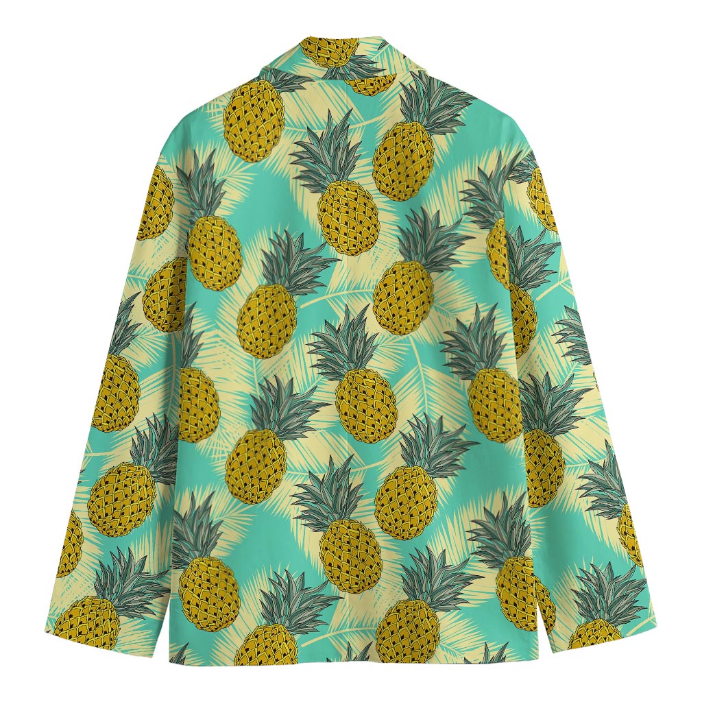 Tropical Vintage Pineapple Pattern Print Men's Cotton Blazer