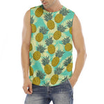 Tropical Vintage Pineapple Pattern Print Men's Fitness Tank Top