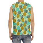 Tropical Vintage Pineapple Pattern Print Men's Fitness Tank Top
