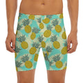 Tropical Vintage Pineapple Pattern Print Men's Long Boxer Briefs
