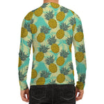 Tropical Vintage Pineapple Pattern Print Men's Long Sleeve Rash Guard